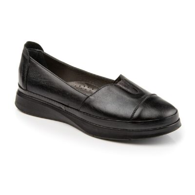 BOXER Shoes 98047 10-011 Δερμάτινα Γυναικεία loafers Μοκασίνια. Μαύρο Δέρμα.