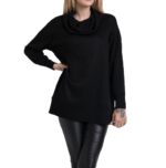 Γυναικεία Μπλούζα Πλεκτή Με Ξεχειλωτό Γιακά PRN 14361.BLC Μαύρο One Size