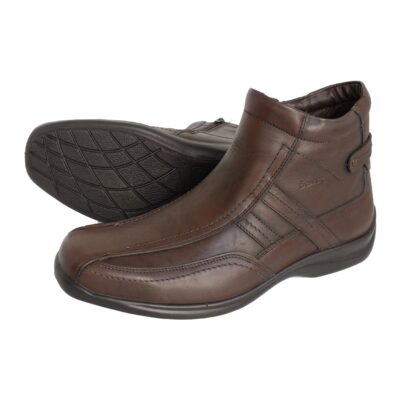 Ανδρικά Μποτάκια BOXER Shoes Δέρμα 16074 21-014 Καφέ Βούρτσαριστό.