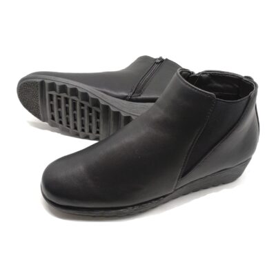 Ημιμποτάκι Γυναικείο με Λάστιχο & Φερμουάρ Parex Shoes Σχ. QH16929.B Μαύρο