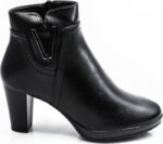 Envie Shoes Γυναικεία Μποτάκια Αστραγάλου με Ψηλό Τακούνι Μαύρα.V63-10939-34
