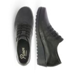 Γυναικείο Δερμάτινο Sneaker PAREX 10716020.B, Μαύρο.