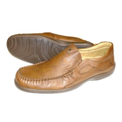 Ανδρικά Μοκασίνια Boxer shoes, 15301 14-119 Ταμπά Δέρμα