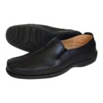 Ανδρικά Μοκασίνια Boxer shoes, 15103 10-011 Μαύρο Δέρμα