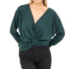 Γυναικεία Μπλούζα Πλεκτή με Κόμπο 15025.P, Πράσινο ONE SIZE