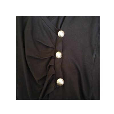 Γυναικεία Μπλούζα Βισκόζ Κρουαζέ με Κουμπιά 15011.BL Μαύρο