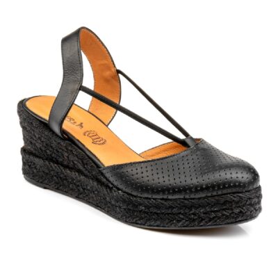 Γυναικείες Πλατφόρμες Espadrilles BOXER Shoes 82713-10-011 Μαύρο Δέρμα.