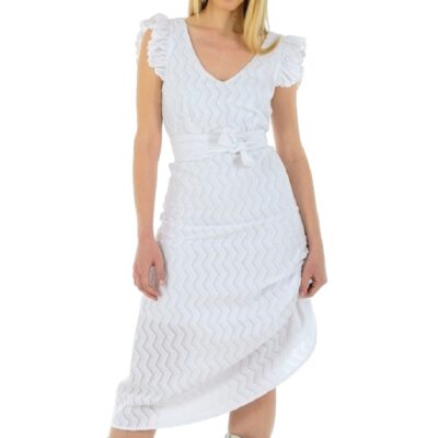 Γυναικείο Φόρεμα Paranoia, Κηπούρ Μισονι Λευκό. ΚΩΔ: 15819