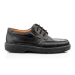 Δερμάτινα Ανδρικά Δετά Παπούτσια 01549-14-111 Μαύρο Δέρμα