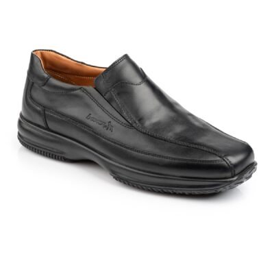 Δερμάτινα Loafers Ανδρικά Παπούτσια Παντοφλέ. BOXER 12133-15-011 Μαύρο.