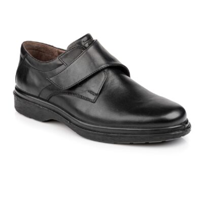 Δερμάτινα Loafers Ανδρικά Παπούτσια με Αυτοκόλλητο. Boxer 19251-10-011 Μαύρο Δέρμα.