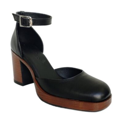 Γυναικεία Παπούτσια με Δέσιμο Αστραγάλου COMMANCHERO 51063-721 Μαύρο Δέρμα.