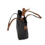 Γυναικεία Τσάντα Ώμου και με λουράκι για χιαστί 9609-1BL, Μαύρο/Καφέ