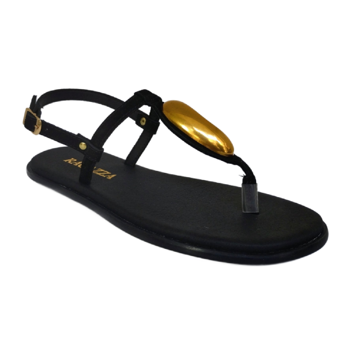 Ragazza 01060BLC Γυναικεία Πέδιλα Flat, Δίχαλο, Μαύρα.